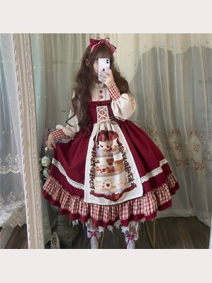 Strawberry Field Sweet Lolita Style Full Set Dress + Cloak + KC (DJ04)